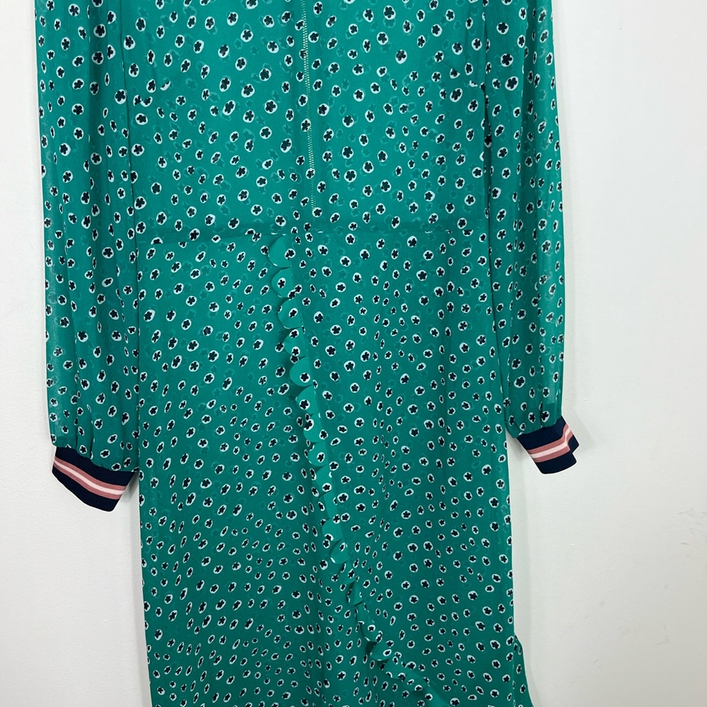 Ted Baker Sibella Green Floral Sheer Dress Sz 0 - Picture 5 of 14